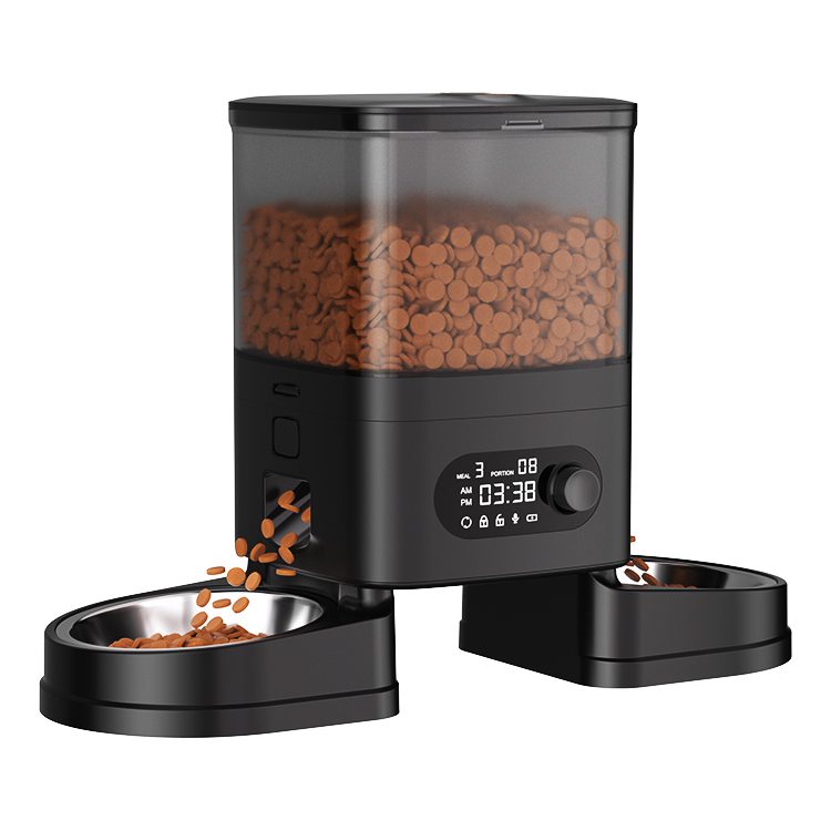 Smart Pet Feeder 4L with Tuya App Control Wi Fi and Dual Food Outlets