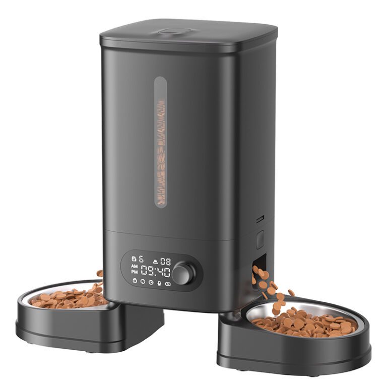 Auto Pet Feeder Dispenser 6L Dual Food Outlets Programmable Scheduled Feeding